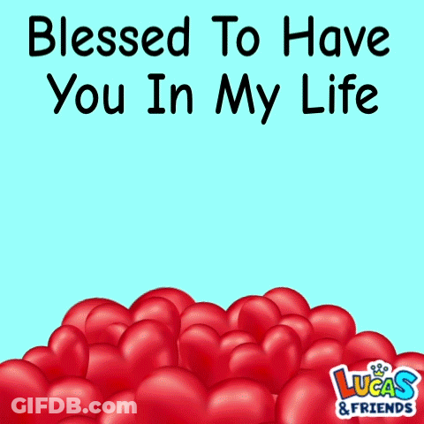 A Picture Of A Rabbit Surrounded By Hearts With The Words Blessed To Have You In My Life GIF