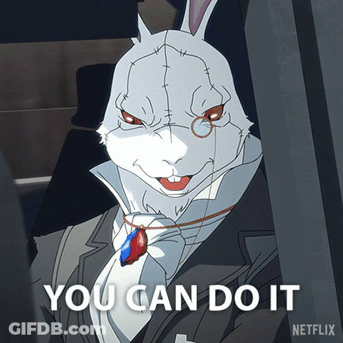 A Picture Of A Rabbit With The Words You Can Do It On The Bottom GIF