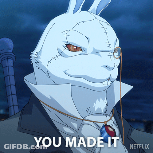 A Picture Of A Rabbit With The Words You Made It GIF