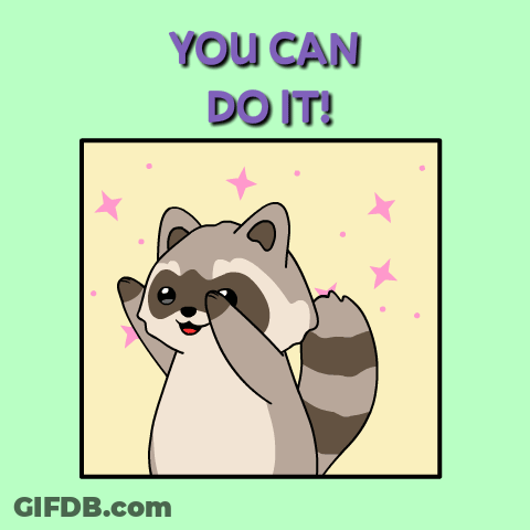 Raccoon With We'Re Rooting For You Text GIF