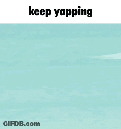 A Picture Of A Rainbow Dash With The Words Keep Yapping Above Her GIF