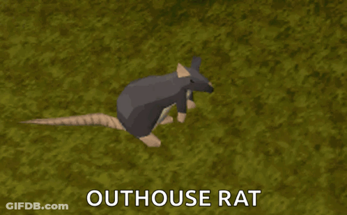 A Picture Of A Rat With The Words Outhouse Rat Above It GIF