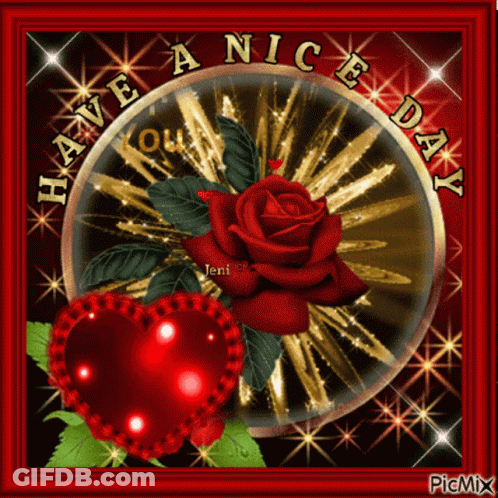 Red Rose And Heart Have A Nice Day GIF