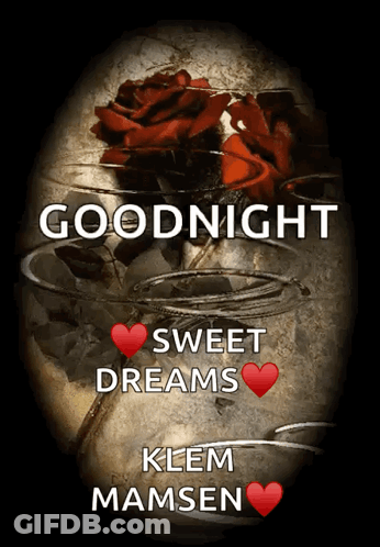 A Picture Of A Red Rose With The Words Goodnight Sweet Dreams Below It GIF