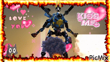 A Picture Of A Robot Saying I Love You And Kiss Me GIF