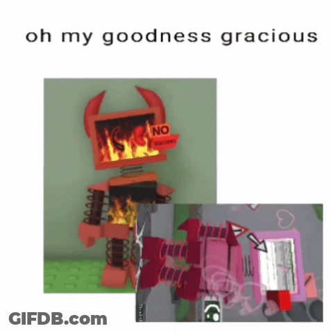 A Picture Of A Robot That Says Oh My Goodness Gracious On It GIF