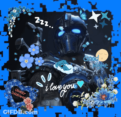 A Picture Of A Robot With A Heart That Says Sweet Dreams On It GIF