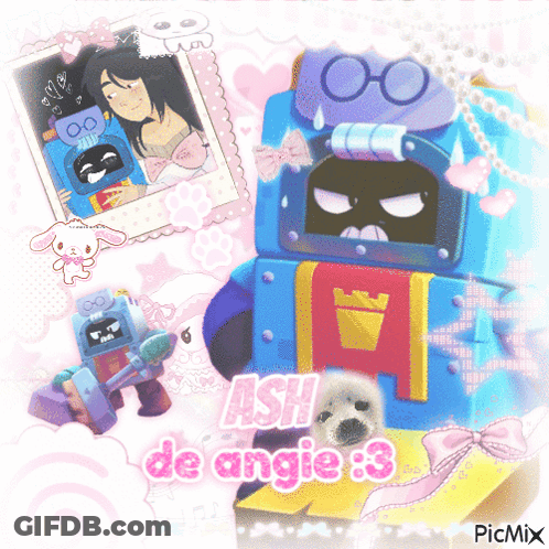 A Picture Of A Robot With Ash De Angie 3 Written On It GIF