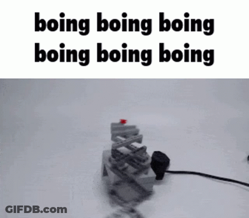 A Picture Of A Robot With The Words Boing Boing Boing Boing Boing Boing Written On It GIF