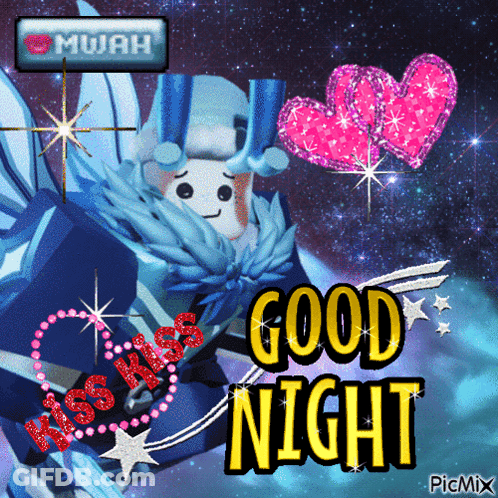 A Picture Of A Robot With The Words Good Night GIF