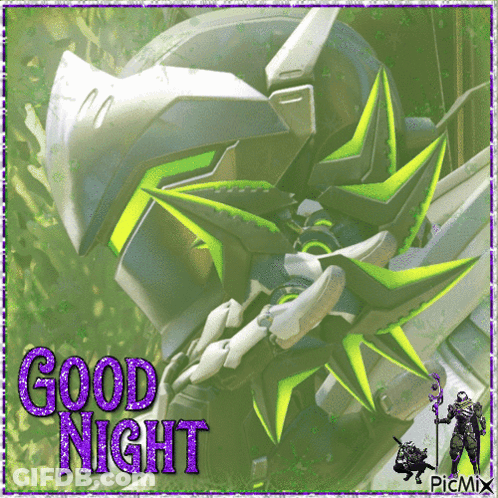 A Picture Of A Robot With The Words Good Night Written On It GIF