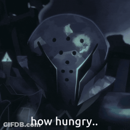 A Picture Of A Robot With The Words " How Hungry " Below It GIF