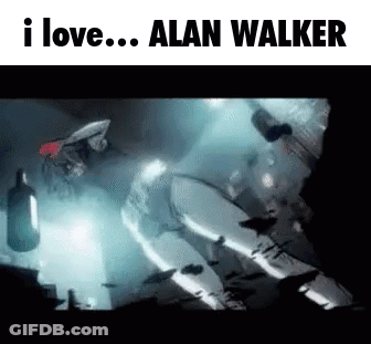 A Picture Of A Robot With The Words I Love Alan Walker Below It GIF