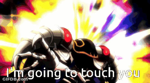 A Picture Of A Robot With The Words I 'M Going To Touch You On It GIF