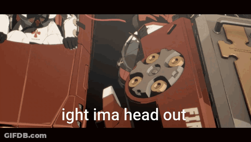 A Picture Of A Robot With The Words " Ight Ima Head Out " GIF