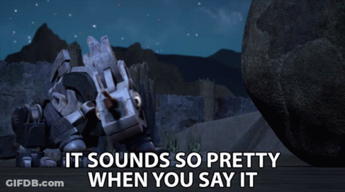 A Picture Of A Robot With The Words " It Sounds So Pretty When You Say It " GIF