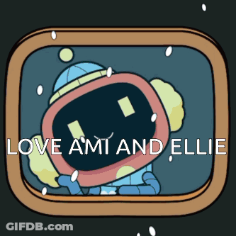 A Picture Of A Robot With The Words Love Ami And Ellie GIF