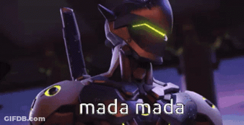 A Picture Of A Robot With The Words Mada Mada Written Below It GIF