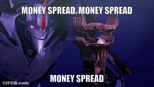 A Picture Of A Robot With The Words Money Spread GIF