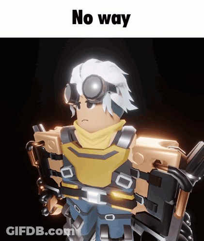 A Picture Of A Robot With The Words " No Way " Above It GIF