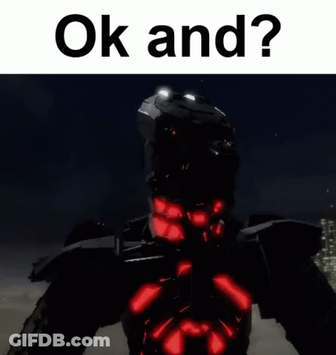 A Picture Of A Robot With The Words Ok And Written Above It GIF