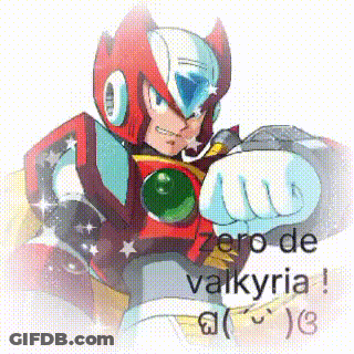 A Picture Of A Robot With The Words Zero De Valkyria Written Below It GIF