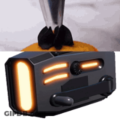 A Picture Of A Rocket Being Launched Next To A Picture Of A Device That Says ' I ' On It GIF