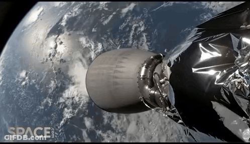 A Picture Of A Rocket In Space With The Words Space.com Below It GIF
