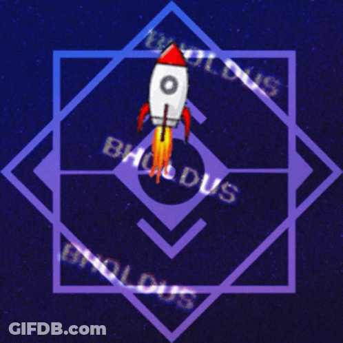 A Picture Of A Rocket With The Word Bholdus In The Background GIF