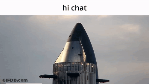 A Picture Of A Rocket With The Words Hi Chat On It GIF