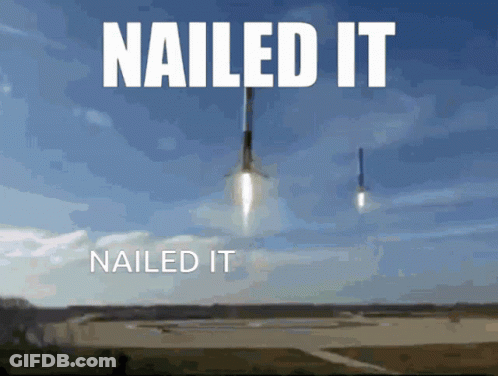 A Picture Of A Rocket With The Words Nailed It Nailed It GIF