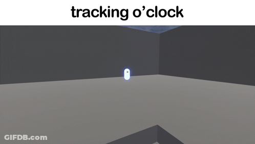 A Picture Of A Room With The Words " Tracking O ' Clock " On The Top GIF