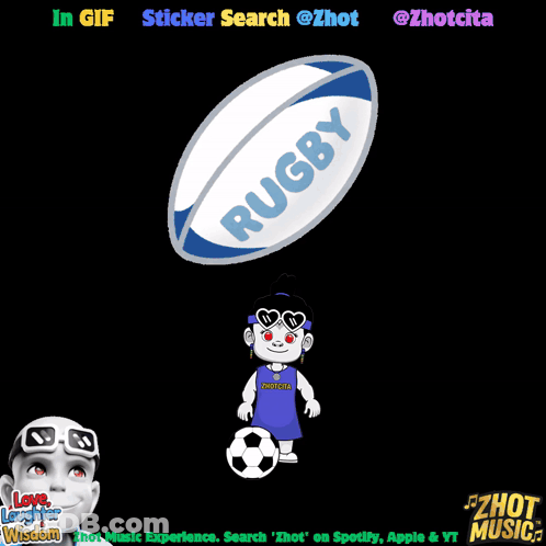A Picture Of A Rugby Ball With The Words Sticker Search At The Top GIF