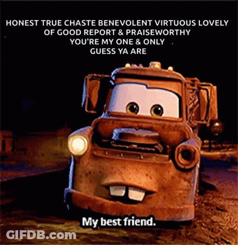 A Picture Of A Rusty Truck With A Caption That Says " My Best Friend " GIF