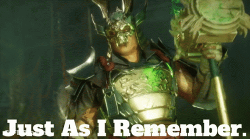 A Picture Of A Samurai With The Words Just As I Remember On The Bottom GIF