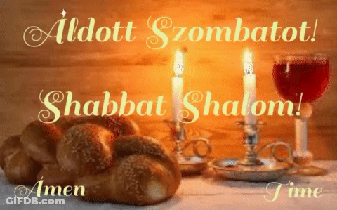 A Picture Of A Shabbat Shalom Greeting Card GIF