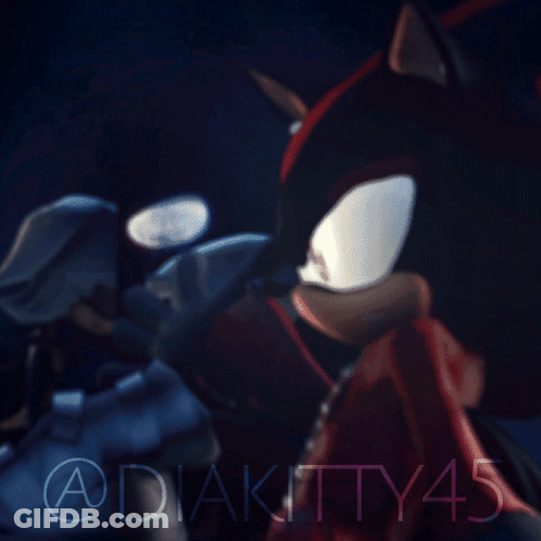 A Picture Of A Shadow The Hedgehog With The Name Adiakitty45 On The Bottom GIF