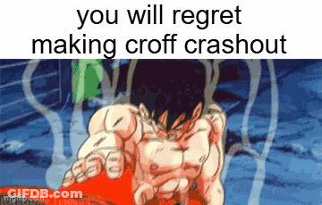 A Picture Of A Shirtless Man With The Words " You Will Regret Making Croft Crashout " GIF