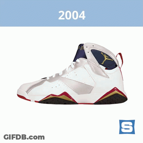 A Picture Of A Shoe With The Year 2004 On The Top GIF
