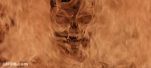 A Picture Of A Skeleton Is Surrounded By Flames And Has The Word Tech On It GIF