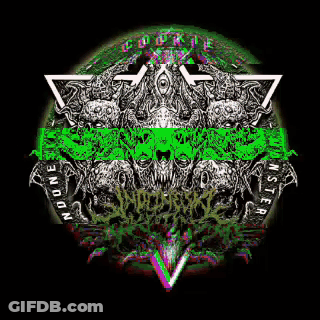 A Picture Of A Skull And A Triangle With The Words No One Is A Monster On It . GIF
