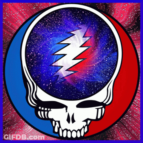 A Picture Of A Skull With A Lightning Bolt In The Middle GIF