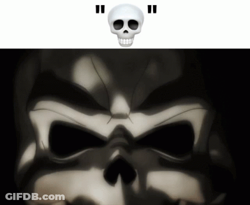 A Picture Of A Skull With A White Background GIF