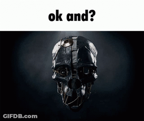 A Picture Of A Skull With The Words " Ok And " Below It GIF