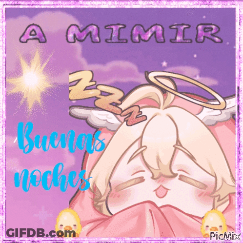 A Picture Of A Sleeping Angel With The Words A Mimir Buena Noche GIF