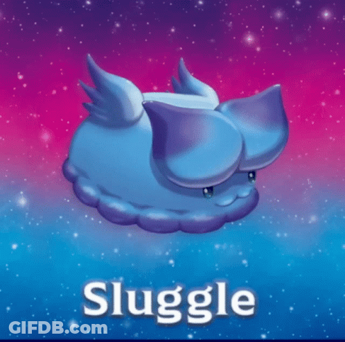 A Picture Of A Sluggle With A Blue Background GIF