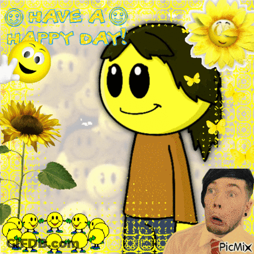 A Picture Of A Smiley Face With The Words Have A Happy Day On It GIF