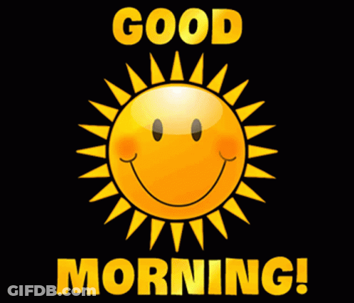 A Picture Of A Smiling Sun And The Words Good Morning GIF