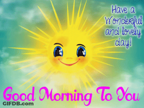 A Picture Of A Smiling Sun With The Words " Have A Wonderful And Lovely Day " Below It GIF
