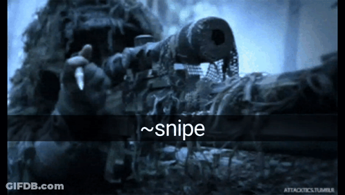 A Picture Of A Sniper With The Caption Snipe GIF
